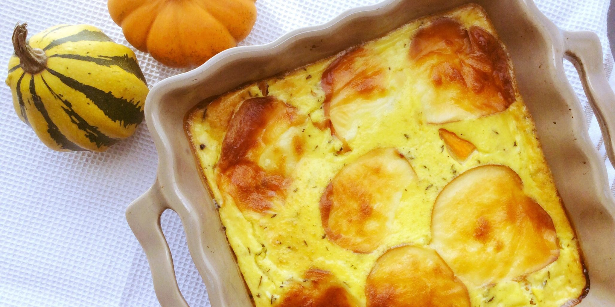 Clafoutis au potimarron, jambon et épices Clafoutis au potimarron, jambon et épices