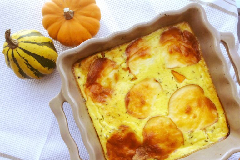 Clafoutis au potimarron, jambon et épices
